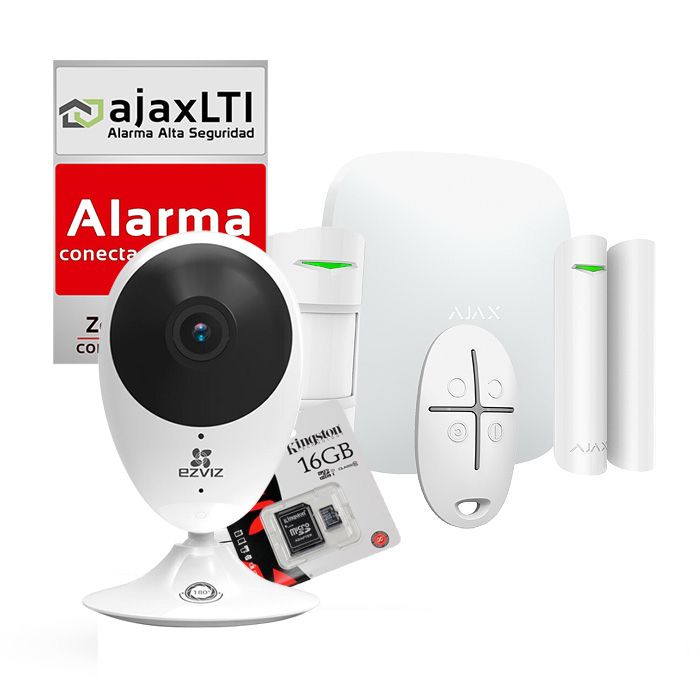 KIT AJAX de Alarma para Casa de Campo sin Internet con Cámara IP 