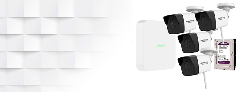 Kit de 4 Cámaras compatibles con AJAX con NVR y Disco Duro 1Tb